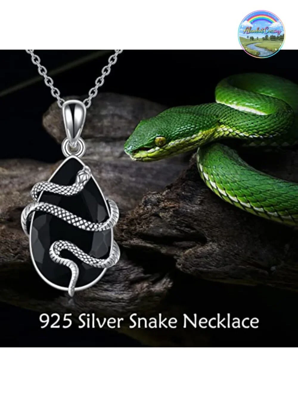 Sterling Silver Snake Pendant Necklace for Women